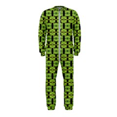 Green Black Abstract Pattern Onepiece Jumpsuit (kids) by BrightVibesDesign