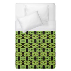 Green Black Abstract Pattern Duvet Cover (single Size) by BrightVibesDesign