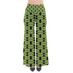 Green Black Abstract Pattern So Vintage Palazzo Pants by BrightVibesDesign