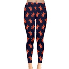 Cute Comic Fox Blue Leggings 