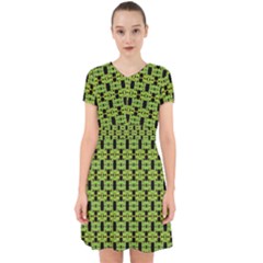 Green Black Abstract Pattern Adorable In Chiffon Dress by BrightVibesDesign