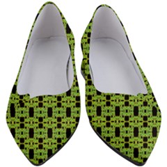 Green Black Abstract Pattern Women s Block Heels 