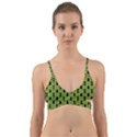 Green Black Abstract Pattern Wrap Around Bikini Top View1