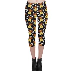 Cute Cartoon Airedale Dog Face Capri Leggings  by trulycreative