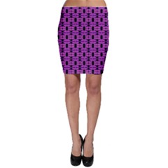 Pink Black Abstract Pattern Bodycon Skirt by BrightVibesDesign