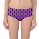 Pink Black Abstract Pattern Mid-Waist Bikini Bottoms View1