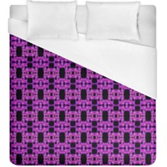 Pink Black Abstract Pattern Duvet Cover (king Size) by BrightVibesDesign