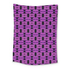 Pink Black Abstract Pattern Medium Tapestry by BrightVibesDesign