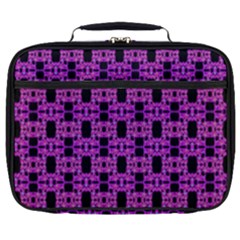 Pink Black Abstract Pattern Full Print Lunch Bag by BrightVibesDesign