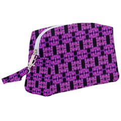 Pink Black Abstract Pattern Wristlet Pouch Bag (large) by BrightVibesDesign