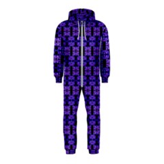 Purple Black Abstract Pattern Hooded Jumpsuit (kids) by BrightVibesDesign