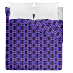 Purple Black Abstract Pattern Duvet Cover Double Side (queen Size) by BrightVibesDesign