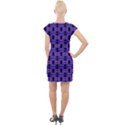 Purple Black Abstract Pattern Cap Sleeve Bodycon Dress View2