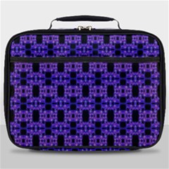 Purple Black Abstract Pattern Full Print Lunch Bag by BrightVibesDesign