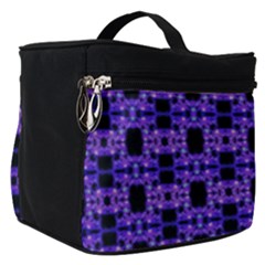 Purple Black Abstract Pattern Make Up Travel Bag (small) by BrightVibesDesign