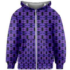 Purple Black Abstract Pattern Kids  Zipper Hoodie Without Drawstring by BrightVibesDesign