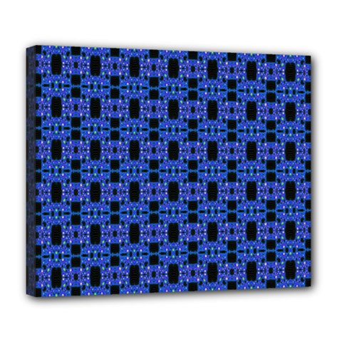 Blue Black Abstract Pattern Deluxe Canvas 24  X 20  (stretched) by BrightVibesDesign