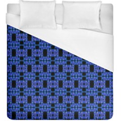 Blue Black Abstract Pattern Duvet Cover (king Size) by BrightVibesDesign