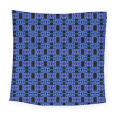 Blue Black Abstract Pattern Square Tapestry (large) by BrightVibesDesign