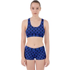 Blue Black Abstract Pattern Work It Out Gym Set by BrightVibesDesign