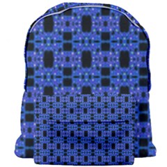 Blue Black Abstract Pattern Giant Full Print Backpack by BrightVibesDesign