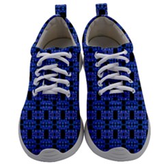 Blue Black Abstract Pattern Mens Athletic Shoes