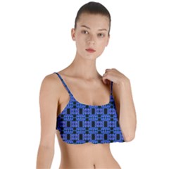 Blue Black Abstract Pattern Layered Top Bikini Top  by BrightVibesDesign