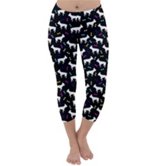 Cute French Bulldog Dog And Bone Capri Winter Leggings  by trulycreative