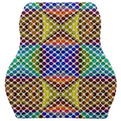 Colorful Circle Abstract White Brown Blue Yellow Car Seat Velour Cushion  by BrightVibesDesign