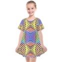 Colorful Circle Abstract White Brown Blue Yellow Kids  Smock Dress View1