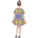 Colorful Circle Abstract White Brown Blue Yellow Kids  Smock Dress View2