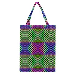 Bright  Circle Abstract Black Green Pink Blue Classic Tote Bag by BrightVibesDesign