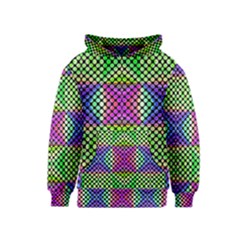 Bright  Circle Abstract Black Green Pink Blue Kids  Pullover Hoodie by BrightVibesDesign