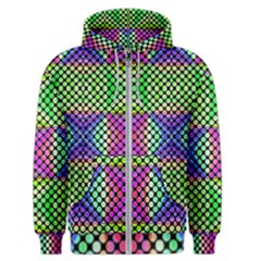 Bright  Circle Abstract Black Green Pink Blue Men s Zipper Hoodie by BrightVibesDesign