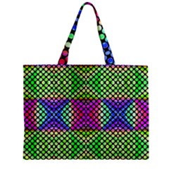 Bright  Circle Abstract Black Green Pink Blue Zipper Mini Tote Bag by BrightVibesDesign