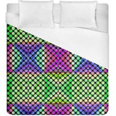 Bright  Circle Abstract Black Green Pink Blue Duvet Cover (king Size) by BrightVibesDesign