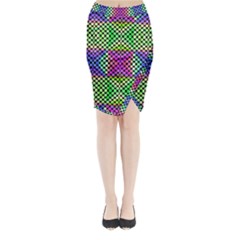 Bright  Circle Abstract Black Green Pink Blue Midi Wrap Pencil Skirt by BrightVibesDesign