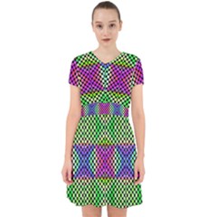 Bright  Circle Abstract Black Green Pink Blue Adorable In Chiffon Dress by BrightVibesDesign