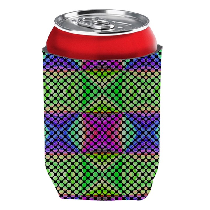 Bright  Circle Abstract Black Green Pink Blue Can Holder