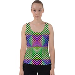 Bright  Circle Abstract Black Green Pink Blue Velvet Tank Top by BrightVibesDesign