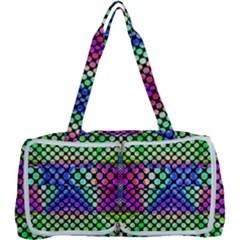 Bright  Circle Abstract Black Green Pink Blue Multi Function Bag by BrightVibesDesign