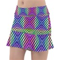 Bright  Circle Abstract Black Green Pink Blue Tennis Skirt View1