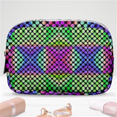 Bright  Circle Abstract Black Green Pink Blue Make Up Pouch (small) by BrightVibesDesign