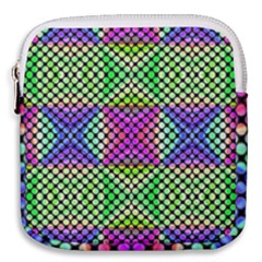 Bright  Circle Abstract Black Green Pink Blue Mini Square Pouch by BrightVibesDesign