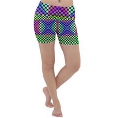 Bright  Circle Abstract Black Green Pink Blue Lightweight Velour Yoga Shorts