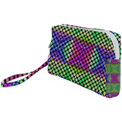 Bright  Circle Abstract Black Green Pink Blue Wristlet Pouch Bag (small)