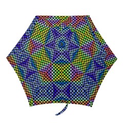 Bright Circle Abstract Black Blue Yellow Red Mini Folding Umbrellas by BrightVibesDesign