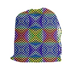 Bright Circle Abstract Black Blue Yellow Red Drawstring Pouch (2xl) by BrightVibesDesign