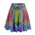 Bright Circle Abstract Black Blue Yellow Red High Waist Skirt View1