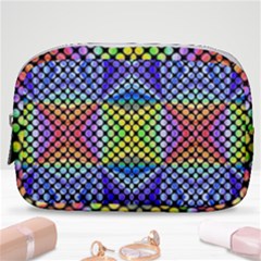 Bright Circle Abstract Black Blue Yellow Red Make Up Pouch (small) by BrightVibesDesign